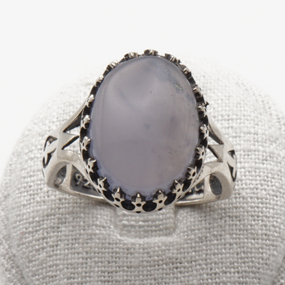 925 Silber Herrenring mit echtem Jemen Achat - Aqeeq Yamani