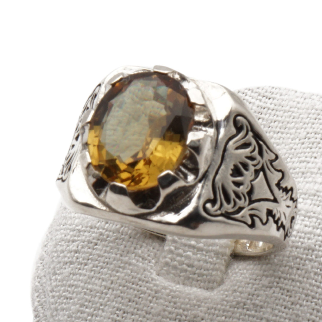 925 Silberring mit echtem Citrin