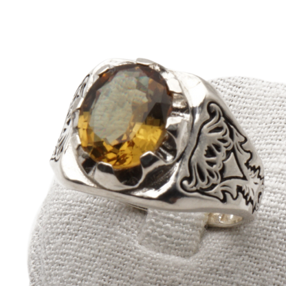 925 Silberring mit echtem Citrin