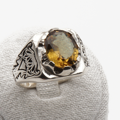 925 Silberring mit echtem Citrin