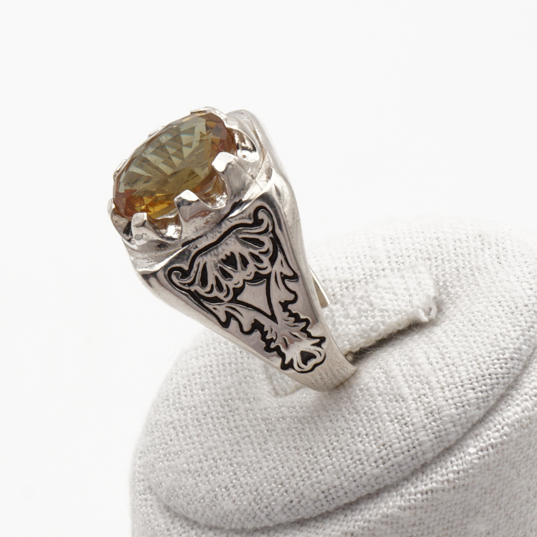 925 Silberring mit echtem Citrin