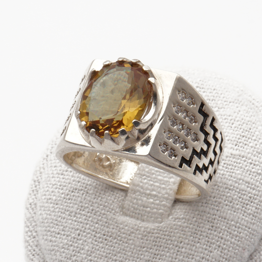 925 Silberring mit echtem Citrin