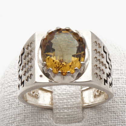 925 Silberring mit echtem Citrin