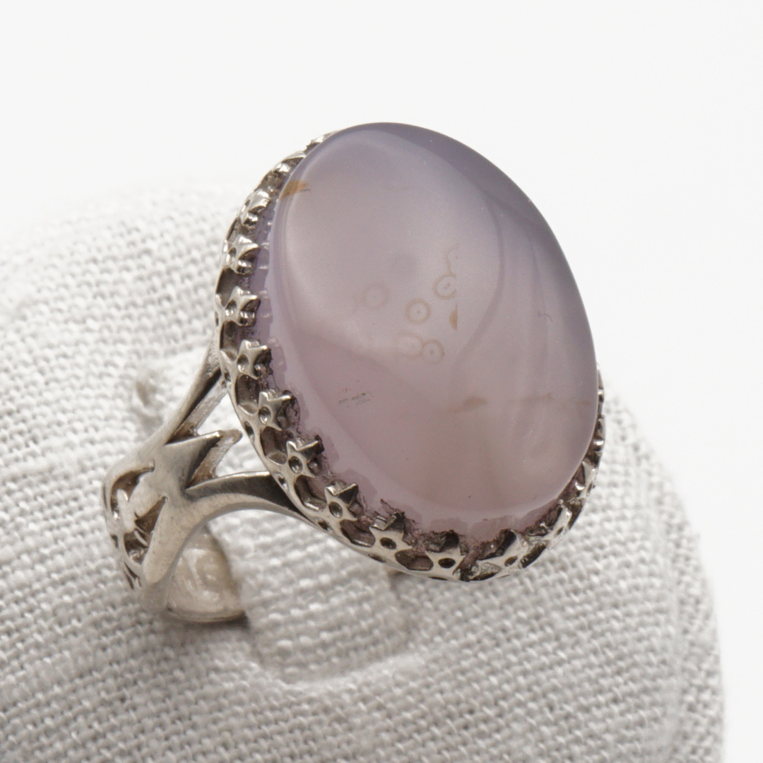 925 Silber Herrenring mit echtem Jemen Achat - Aqeeq Yamani