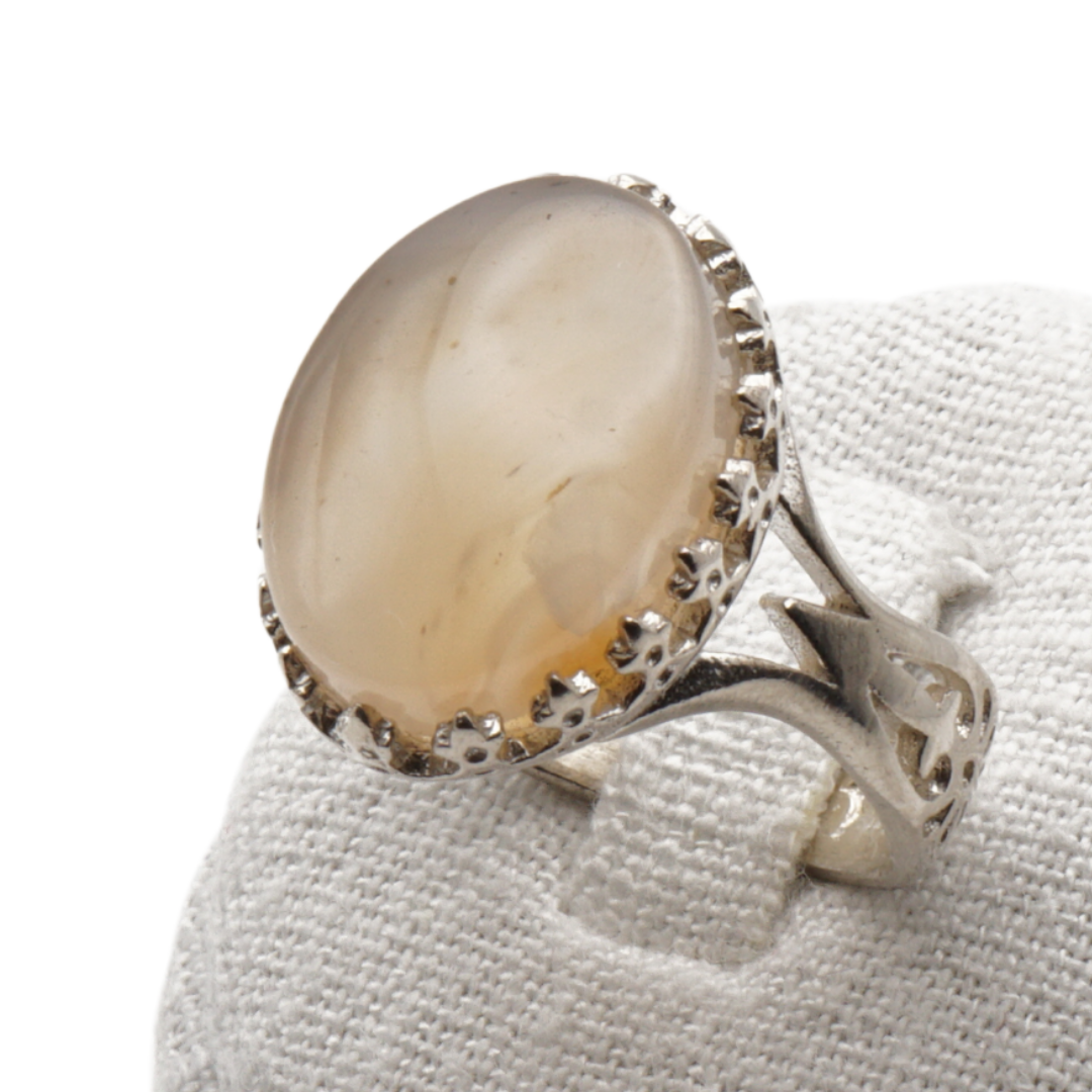 925 Silber Herrenring mit echtem Jemen Achat - Aqeeq Yamani