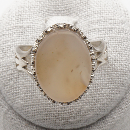 925 Silber Herrenring mit echtem Jemen Achat - Aqeeq Yamani