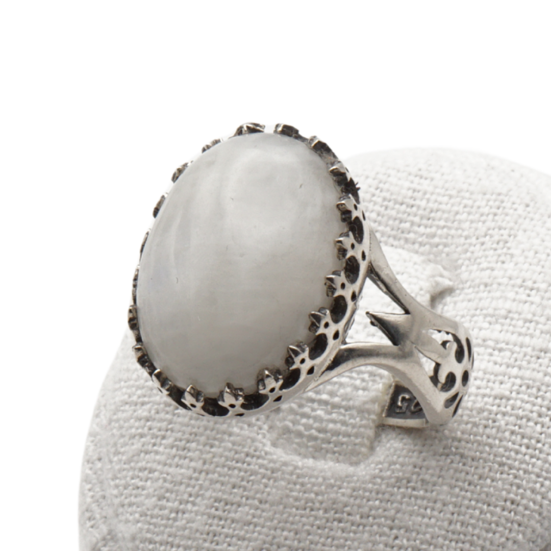 925 Silberring mit echtem Mondstein