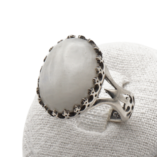 925 Silberring mit echtem Mondstein