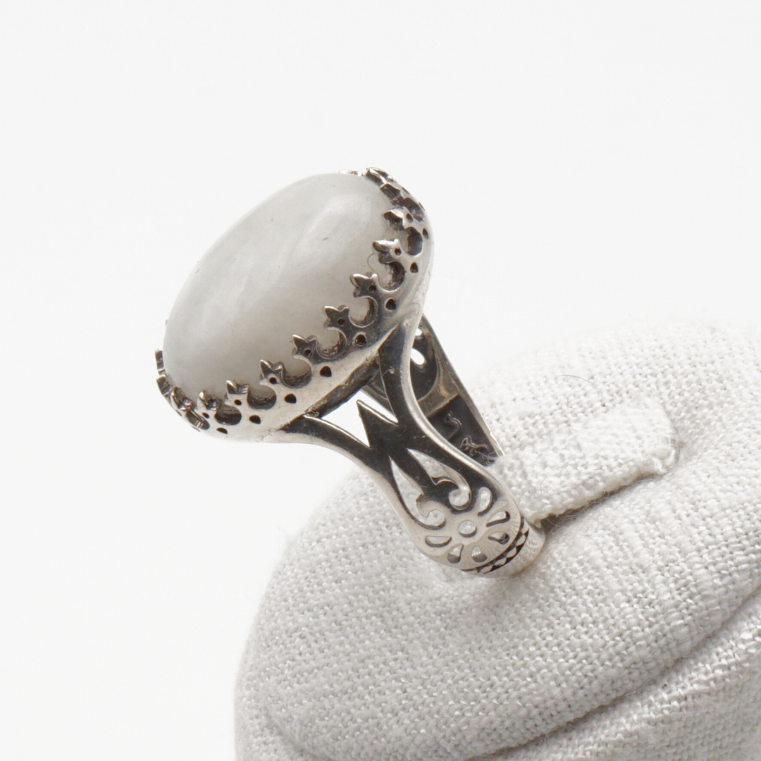 925 Silberring mit echtem Mondstein