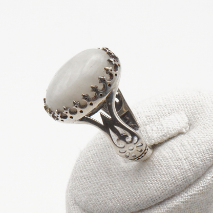 925 Silberring mit echtem Mondstein