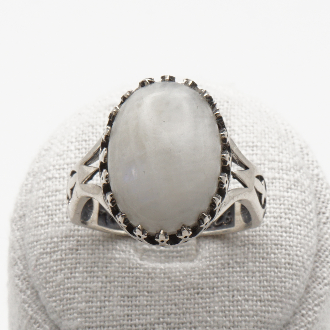 925 Silberring mit echtem Mondstein