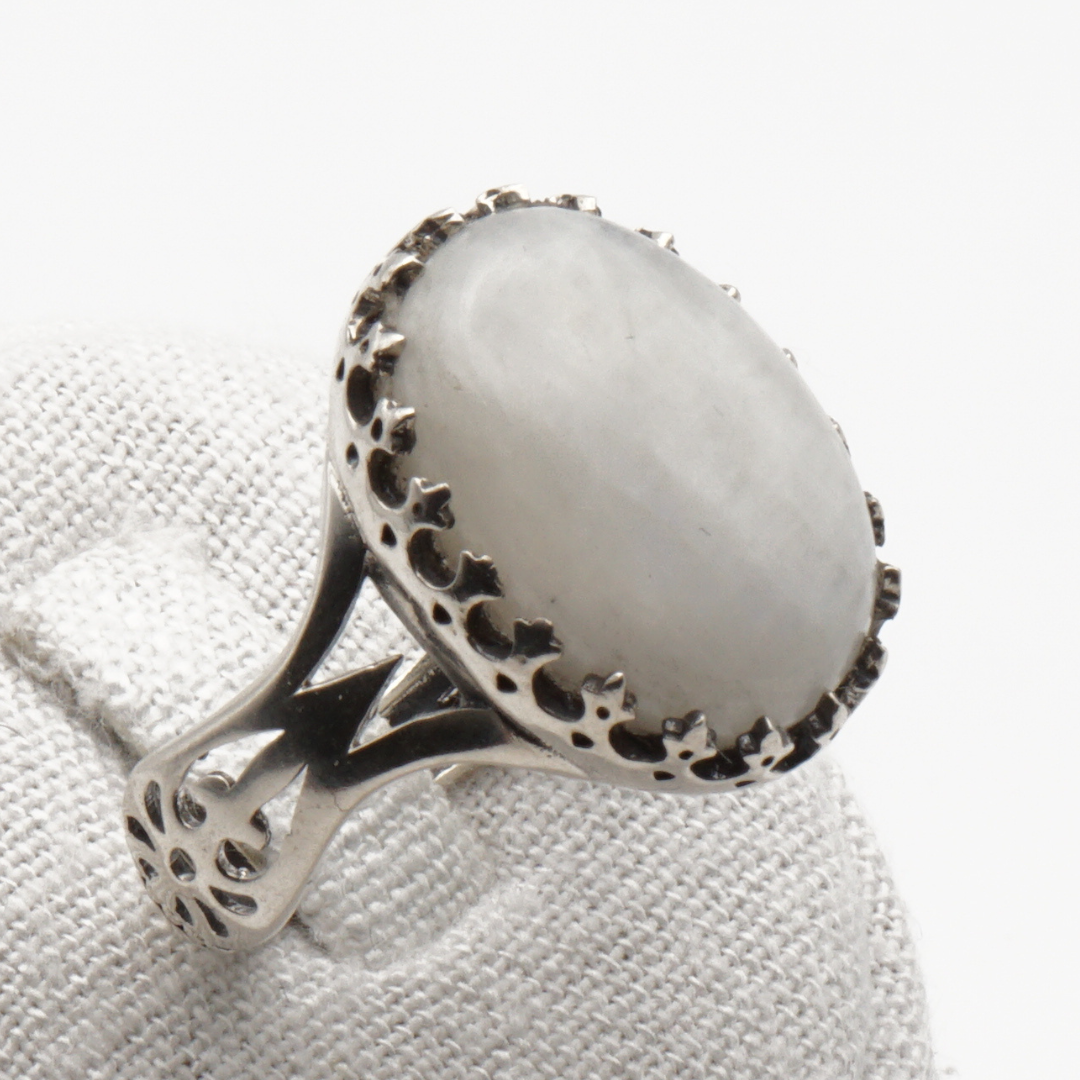 925 Silberring mit echtem Mondstein