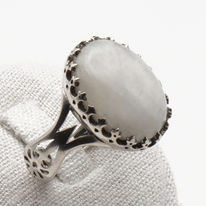 925 Silberring mit echtem Mondstein