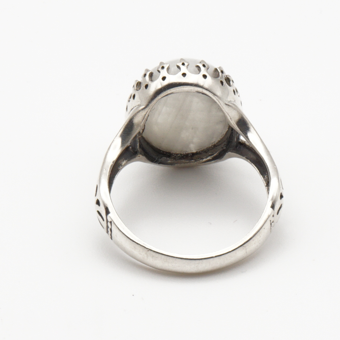 925 Silberring mit echtem Mondstein