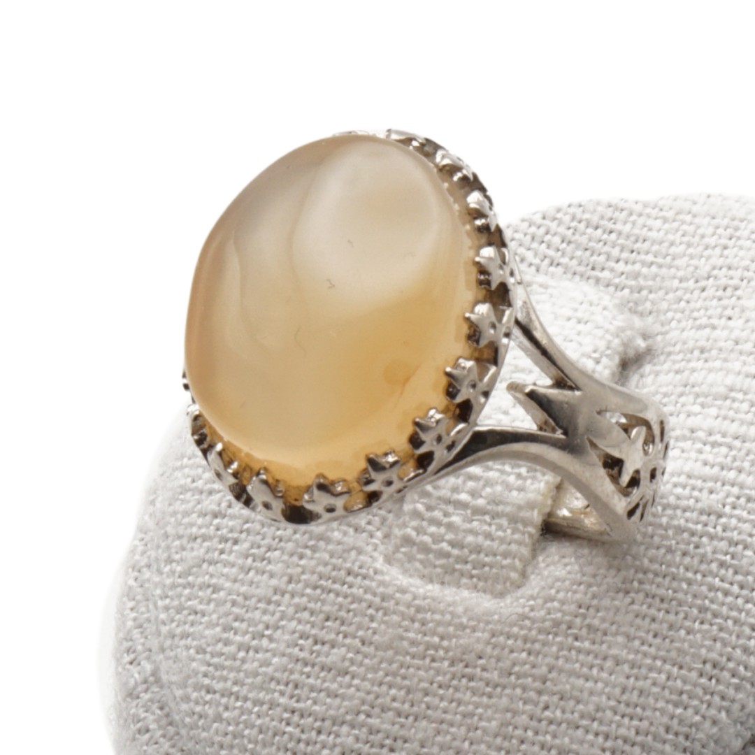 925 Silber Herrenring mit echtem Jemen Achat - Aqeeq Yamani