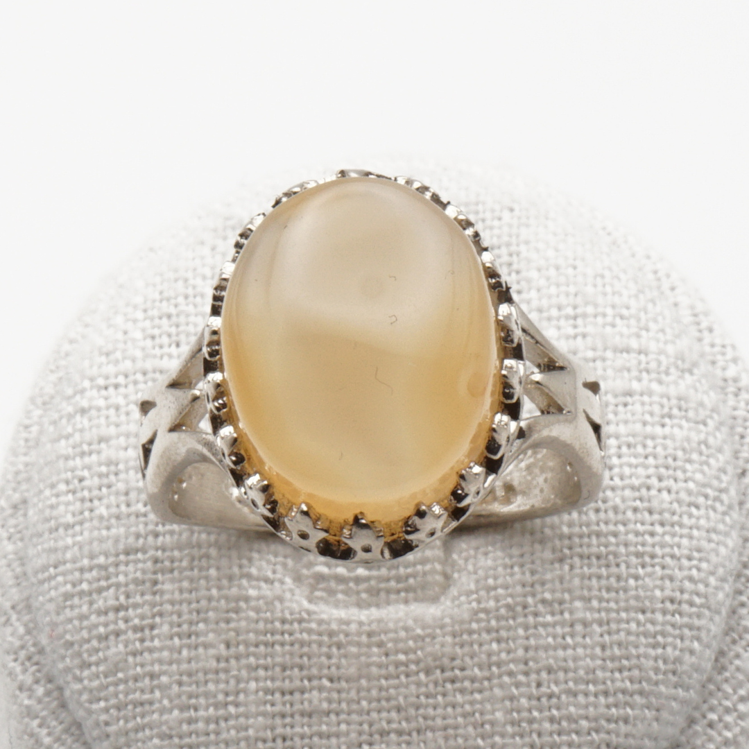 925 Silber Herrenring mit echtem Jemen Achat - Aqeeq Yamani
