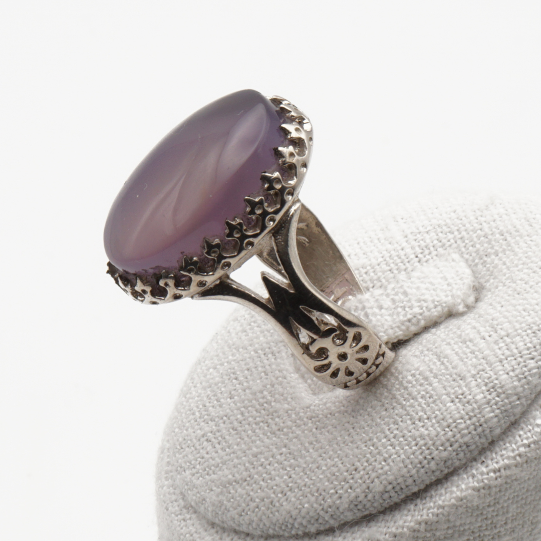 925 Silber Herrenring mit echtem Jemen Achat - Aqeeq Yamani