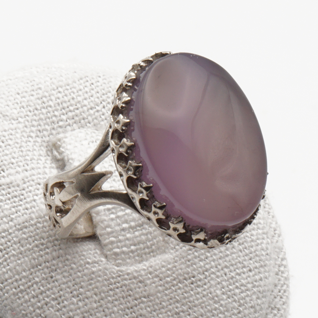 925 Silber Herrenring mit echtem Jemen Achat - Aqeeq Yamani