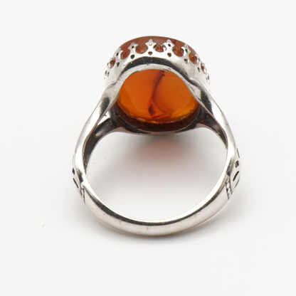 925 Silber Herrenring mit echtem Jemen Achat - Aqeeq Yamani