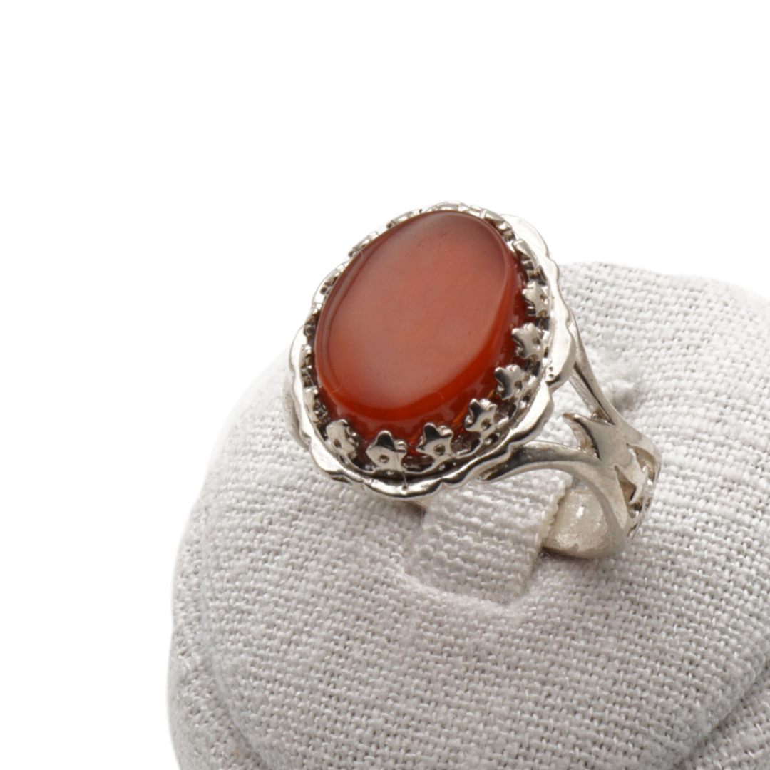 925 Silber Herrenring mit echtem Jemen Achat - Aqeeq Yamani