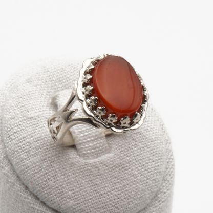 925 Silber Herrenring mit echtem Jemen Achat - Aqeeq Yamani