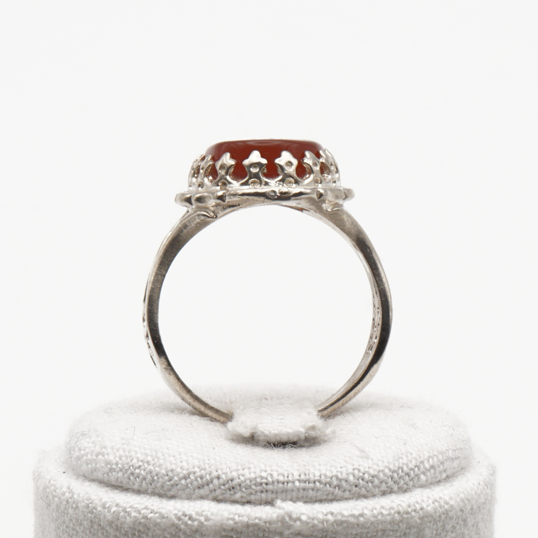 925 Silber Herrenring mit echtem Jemen Achat - Aqeeq Yamani