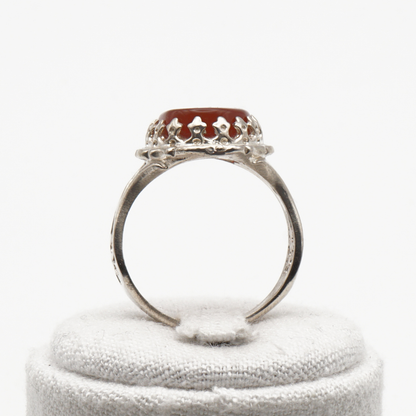 925 Silber Herrenring mit echtem Jemen Achat - Aqeeq Yamani