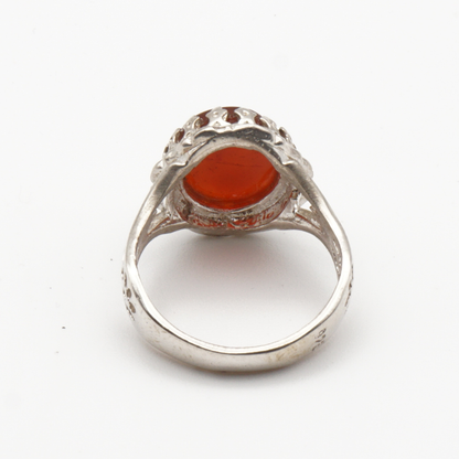 925 Silber Herrenring mit echtem Jemen Achat - Aqeeq Yamani