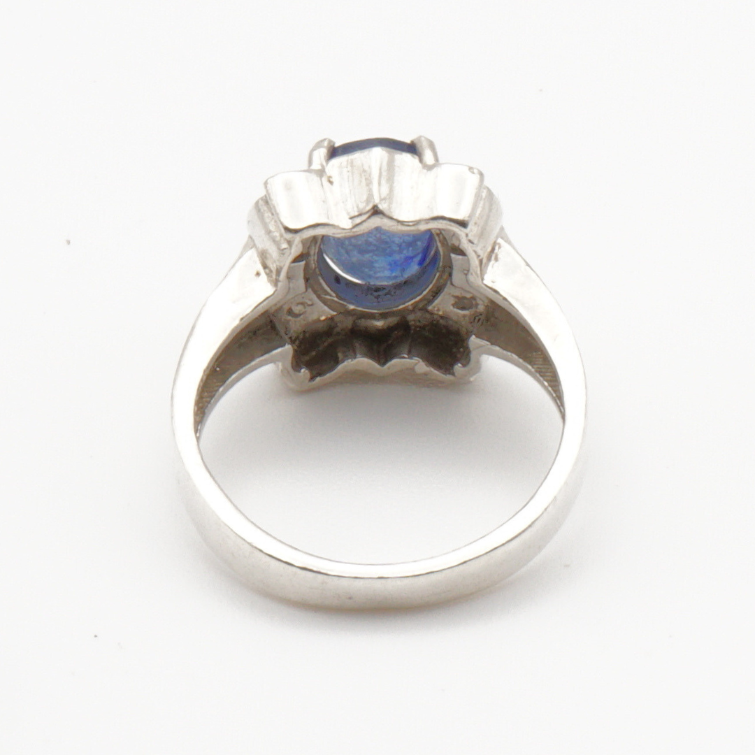 925 Damen Ring mit echtem Saphir - Handarbeit