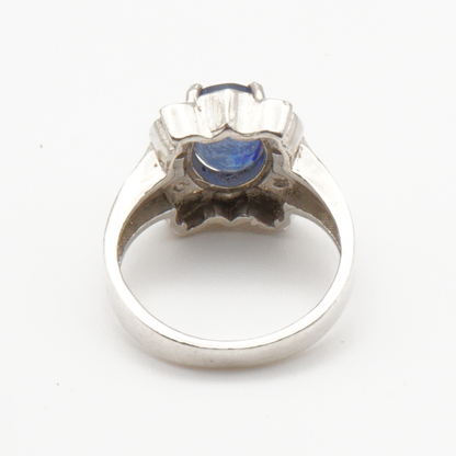 925 Damen Ring mit echtem Saphir - Handarbeit