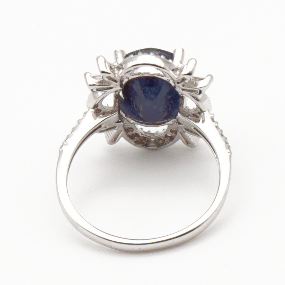 925 Damen Ring mit echtem Saphir