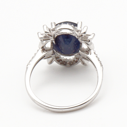 925 Damen Ring mit echtem Saphir
