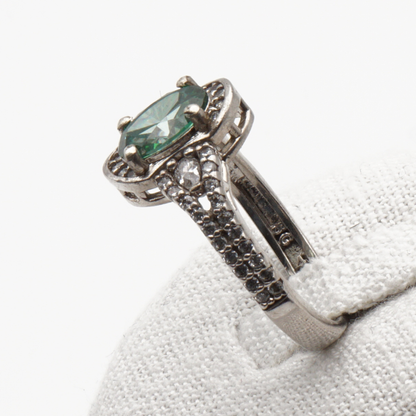 925 Damen Ring mit echtem Smaragd