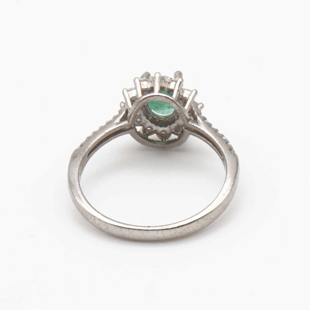 925 Damen Ring mit echtem Smaragd