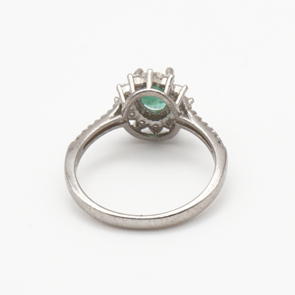 925 Damen Ring mit echtem Smaragd