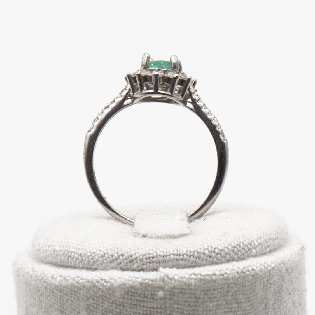 925 Damen Ring mit echtem Smaragd