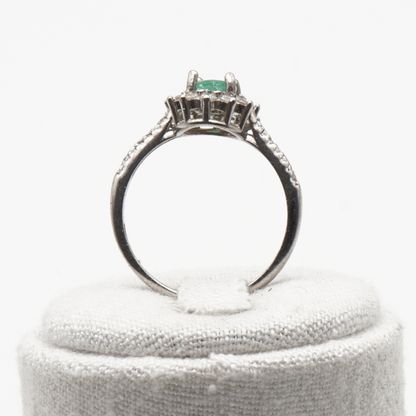 925 Damen Ring mit echtem Smaragd