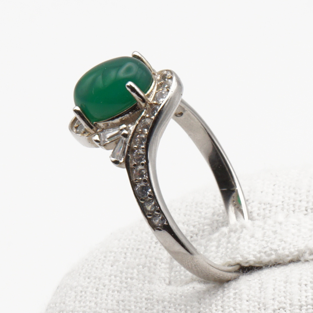 925 Silber Damen Ring mit Achat - Aqeeq Yamani - Jemen Achat