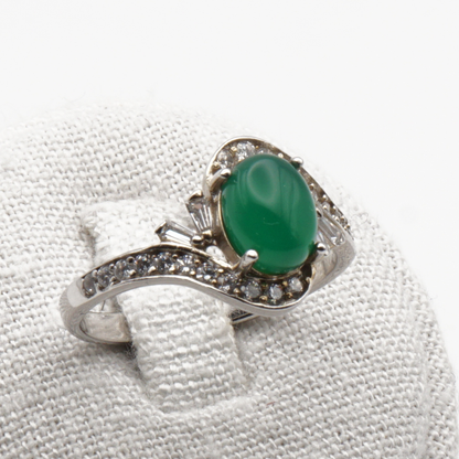 925 Silber Damen Ring mit Achat - Aqeeq Yamani - Jemen Achat