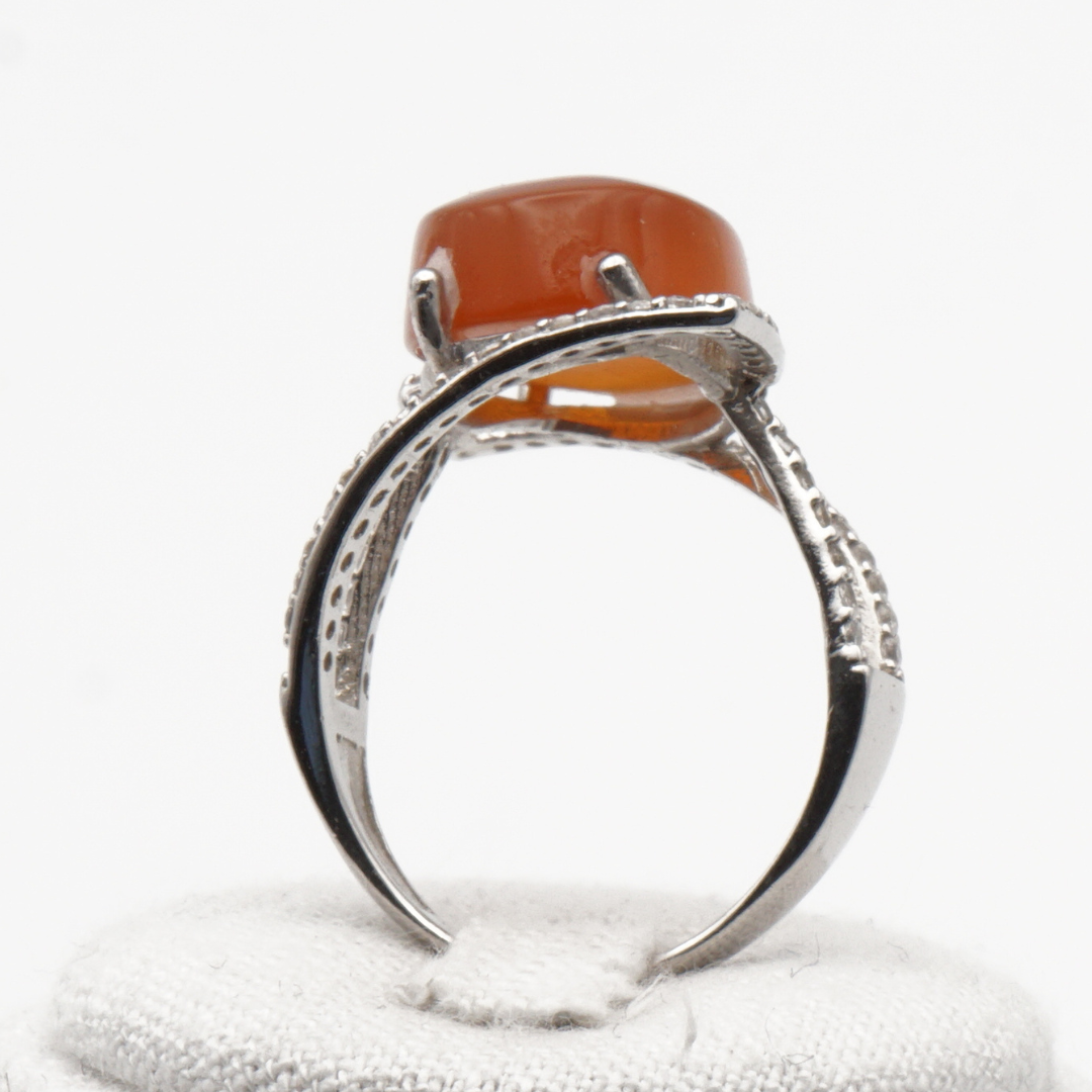 925 Silber Damen Ring mit Jemen - Achat - Aqeeq Yamani