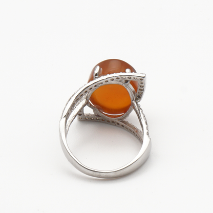 925 Silber Damen Ring mit Jemen - Achat - Aqeeq Yamani