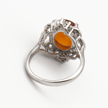 925 Silber Damen Ring mit Jemen - Achat - Aqeeq Yamani