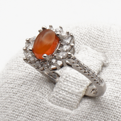 925 Silber Damen Ring mit Jemen - Achat - Aqeeq Yamani