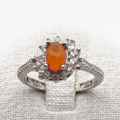 925 Silber Damen Ring mit Jemen - Achat - Aqeeq Yamani