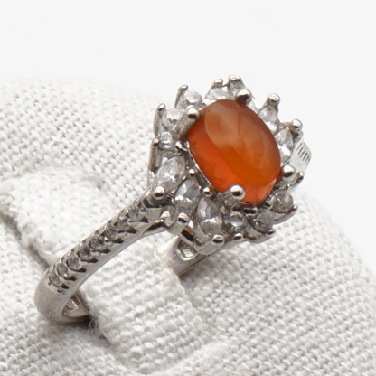 925 Silber Damen Ring mit Jemen - Achat - Aqeeq Yamani