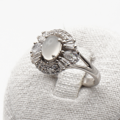 925 Silber Damen Ring mit echtem Mondstein