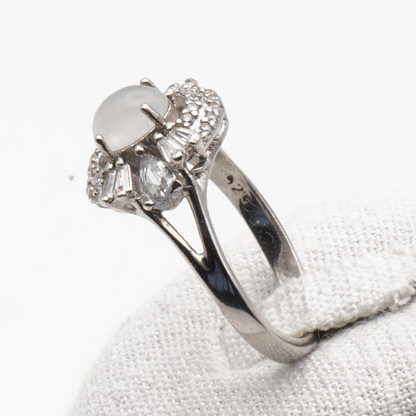 925 Silber Damen Ring mit echtem Mondstein