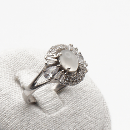 925 Silber Damen Ring mit echtem Mondstein