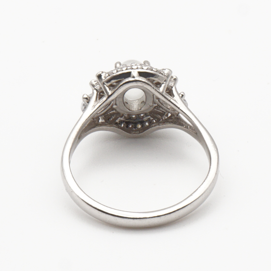 925 Silber Damen Ring mit echtem Mondstein