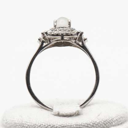 925 Silber Damen Ring mit echtem Mondstein